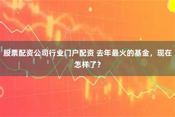 股票配资公司行业门户配资 去年最火的基金，现在怎样了？